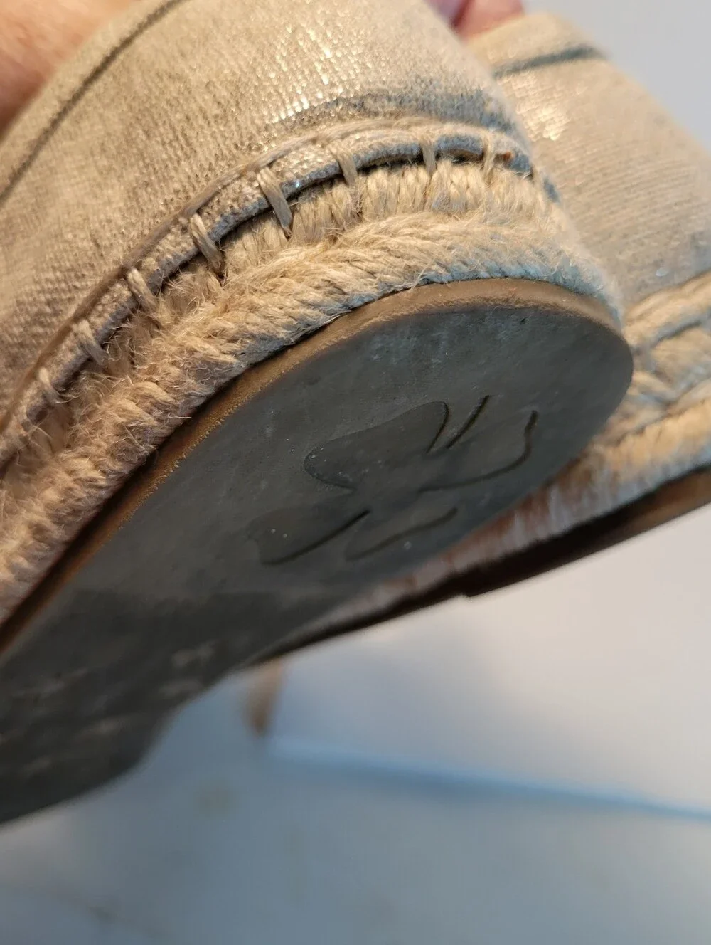 Lucky Brand Natural Linen Mary Jane Espadrilles Size 8